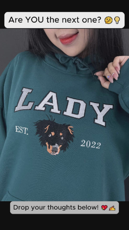 Embroidered Pet Portrait Hoodie - ORI258888 | Custom Dog & Cat Sweatshirt