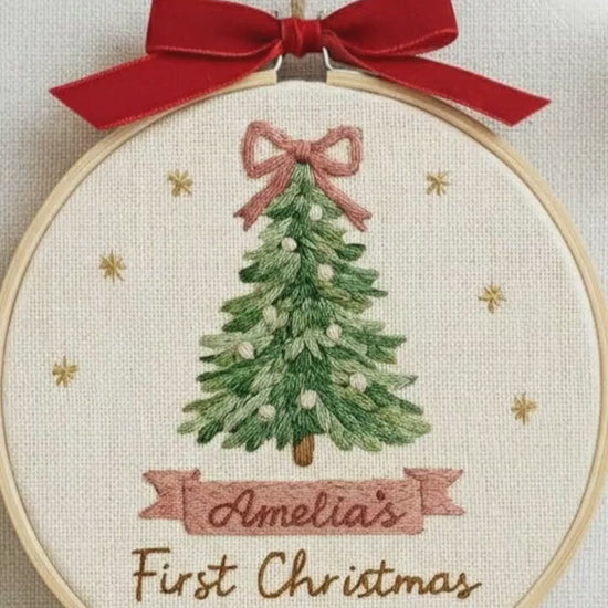 Baby embroidered keepsake with custom name