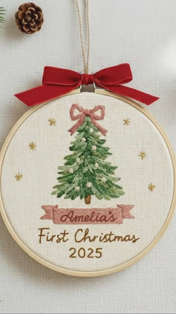 Baby embroidered keepsake with custom name