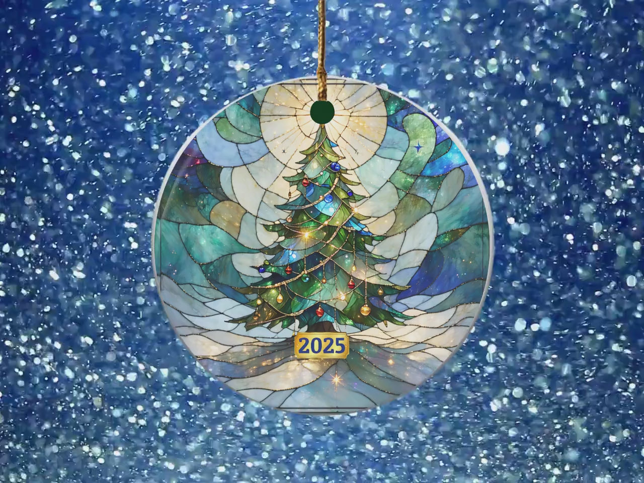 Wooden Christmas Ornament 2025 – Plastic Cover Holiday Tree Decoration