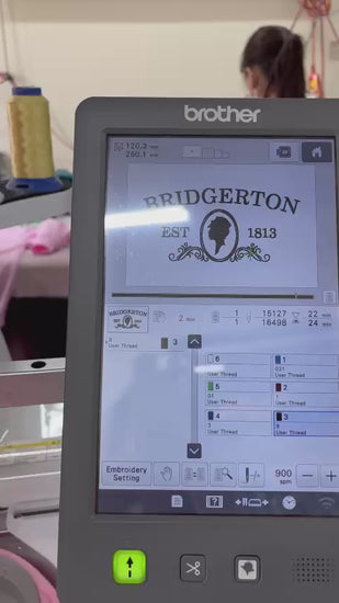 textured satin stitch cameo embroidery on vintage crewneck