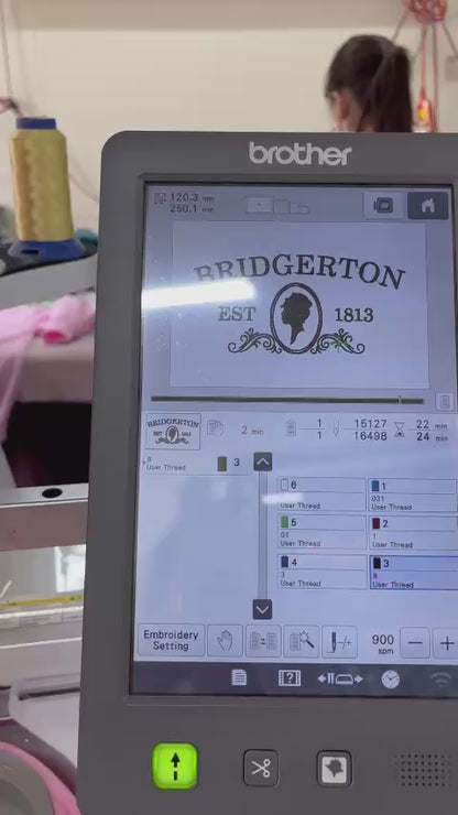 textured satin stitch cameo embroidery on vintage crewneck