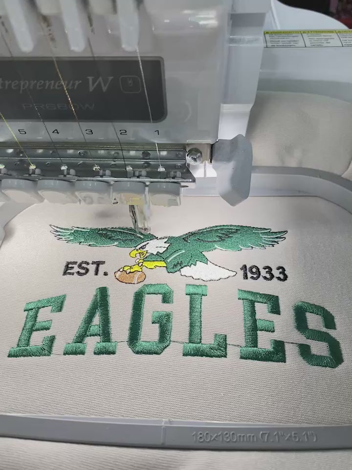 Philly Green Eagle Football Embroidered Sweatshirt