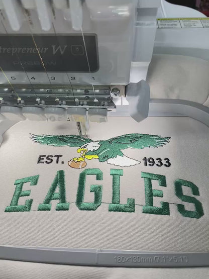 Philly Green Eagle Football Embroidered Sweatshirt