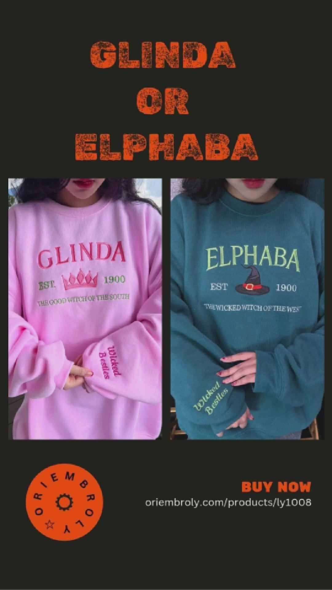 Green and Pink Wicked aesthetic sweatshirt
