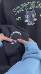 Cute Dragon Couple Embroidered Sweatshirt – Fantasy Love Crewneck Gift