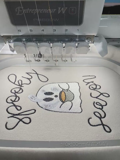 Spooky Season Embroidered Hoodie for Halloween