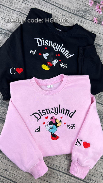 Vintage 1955 cartoon couple embroidered sweatshirt - Mickey & Minnie - Duo Outfit