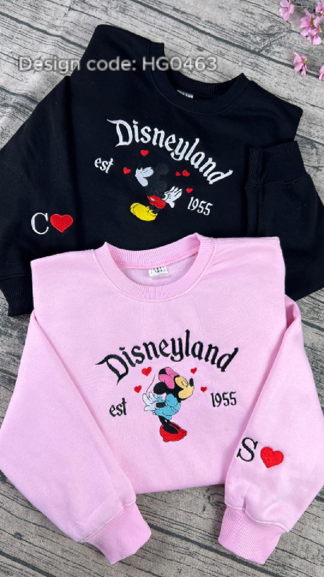 Vintage 1955 cartoon couple embroidered sweatshirt - Mickey & Minnie - Duo Outfit