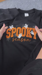 Spooky Season Embroidered Crewneck – Cute Ghost Halloween Sweatshirt