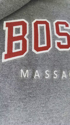 Personalized varsity sweatshirt featuring Boston University embroidery