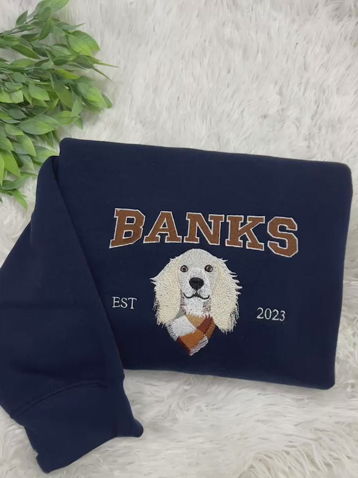 Custom embroidered pet paw print hoodie – Personalized gift for pet lovers
