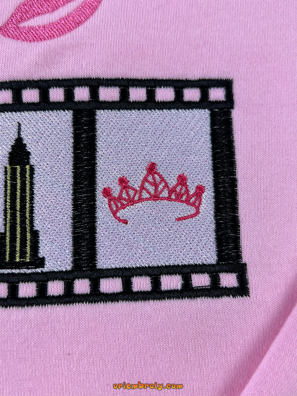 TV show merch sweatshirt in pink embroidery