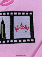 TV show merch sweatshirt in pink embroidery