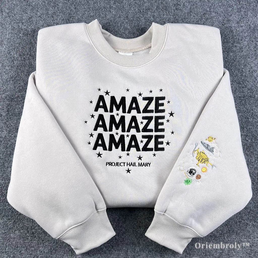 Project Hail Mary Amaze embroidered sweatshirt sci fi crewneck