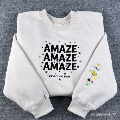 Project Hail Mary Amaze embroidered sweatshirt sci fi crewneck