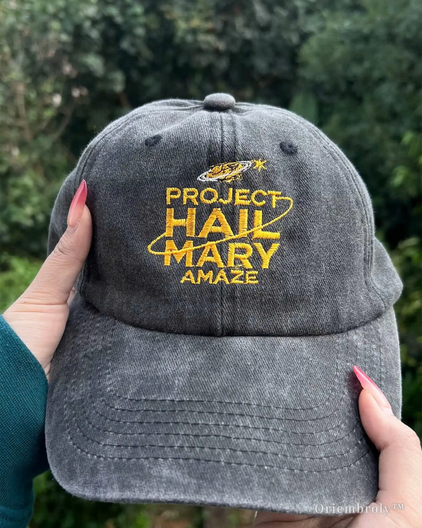 Project Hail Mary baseball cap embroidered quote design