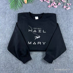 Black Project Hail Mary embroidered sweatshirt with Ryland Grace astronaut design for sci-fi fans.