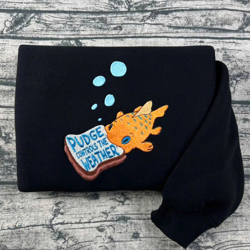 Pudge Controls the Weather Embroidered Sweatshirt from Lilo and Stitch