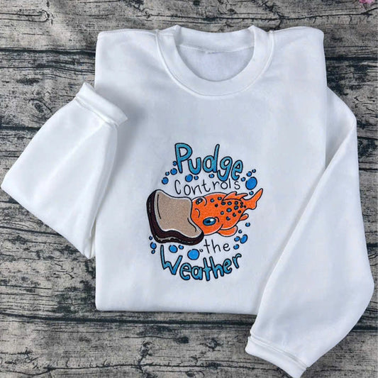 Pudge the fish embroidered T-shirt inspired by Lilo and Stitch
