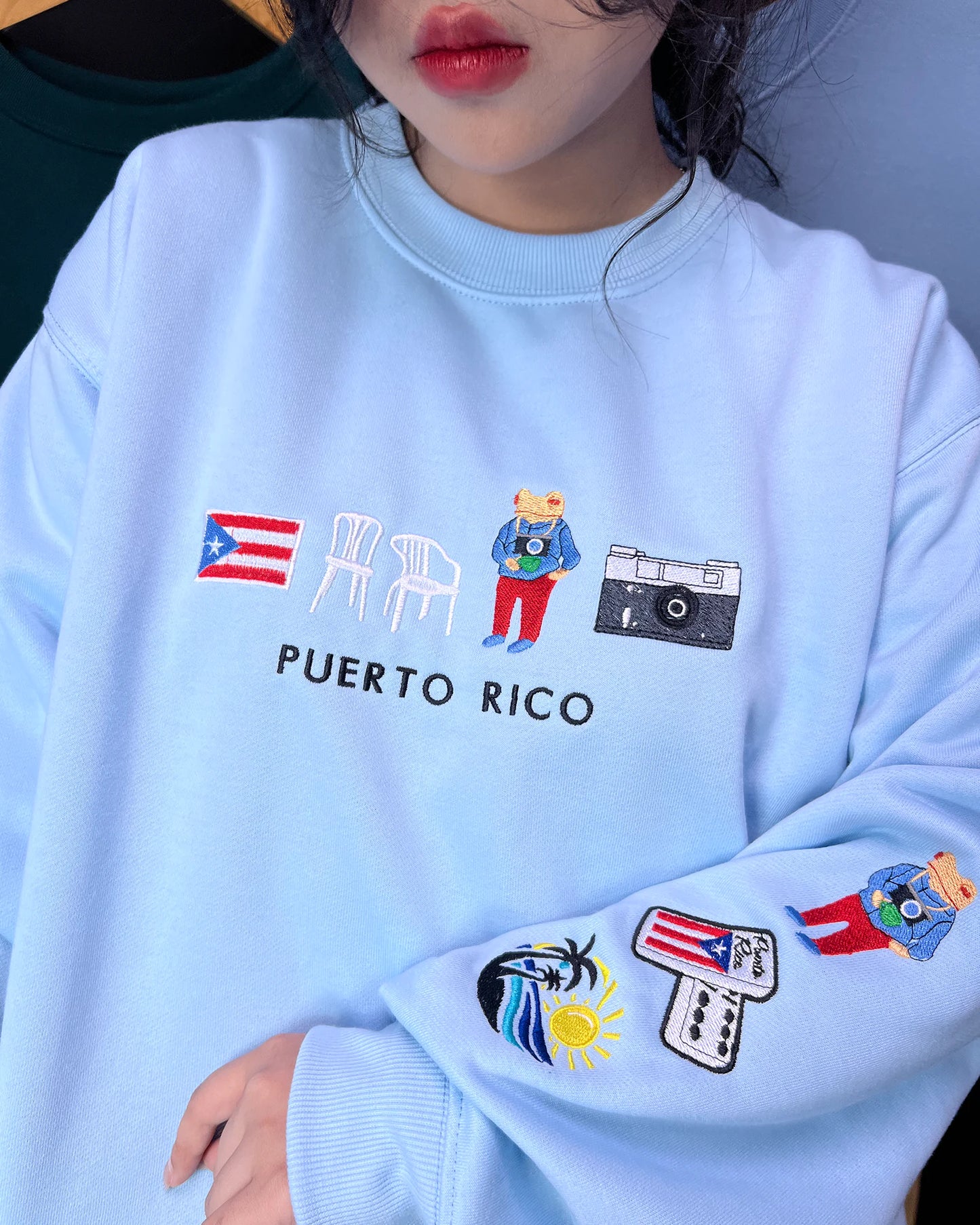 uerto Rico custom embroidery hoodie and sweatshirt, personalized island gift apparel