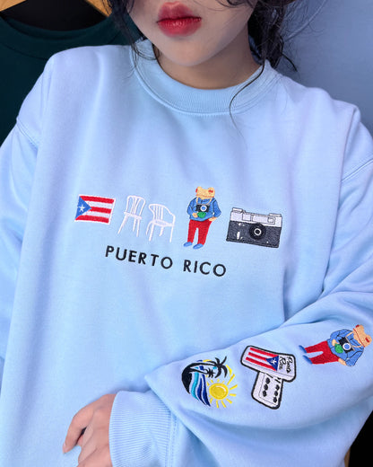 uerto Rico custom embroidery hoodie and sweatshirt, personalized island gift apparel