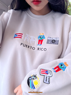 Puerto Rico Embroidered Crewneck | Custom Hoodie & Sweatshirt | Personalized Puerto Rico Shirt Gift