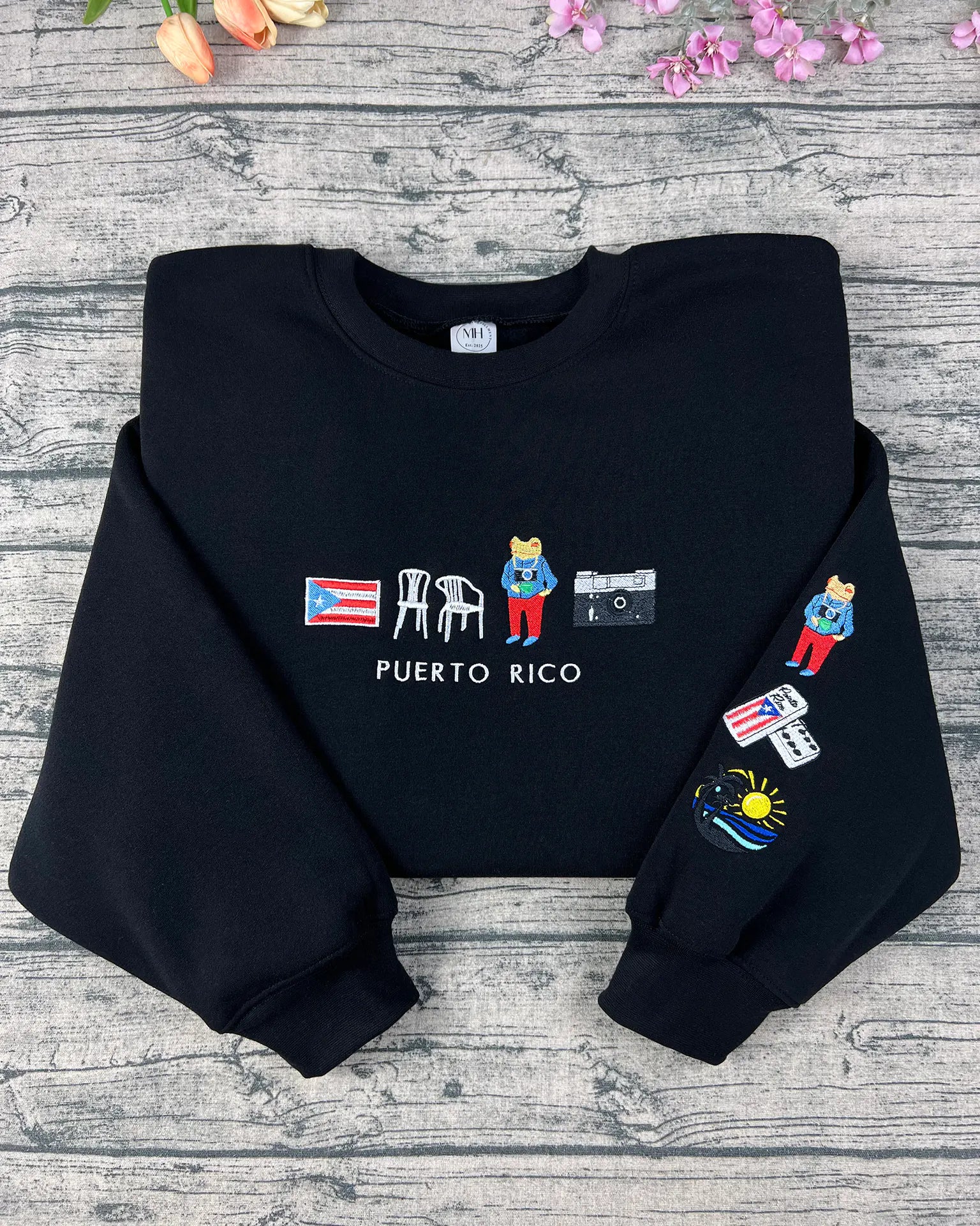 Puerto Rico embroidered hoodie, custom shirt and sweatshirt gift idea