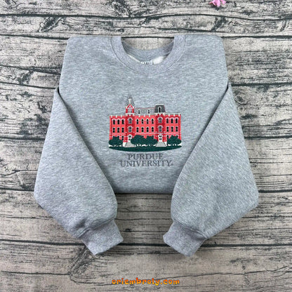 Purdue University PU embroidered crewneck sweatshirt