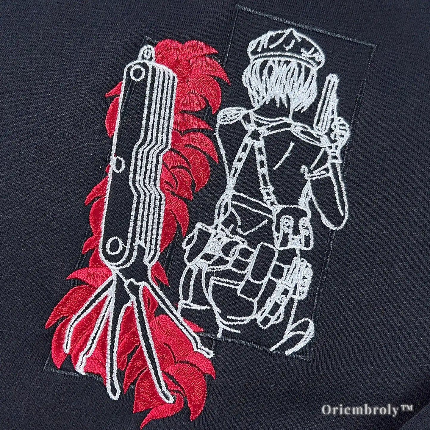 Resident Evil 4 Leon Kennedy embroidery close up crewneck