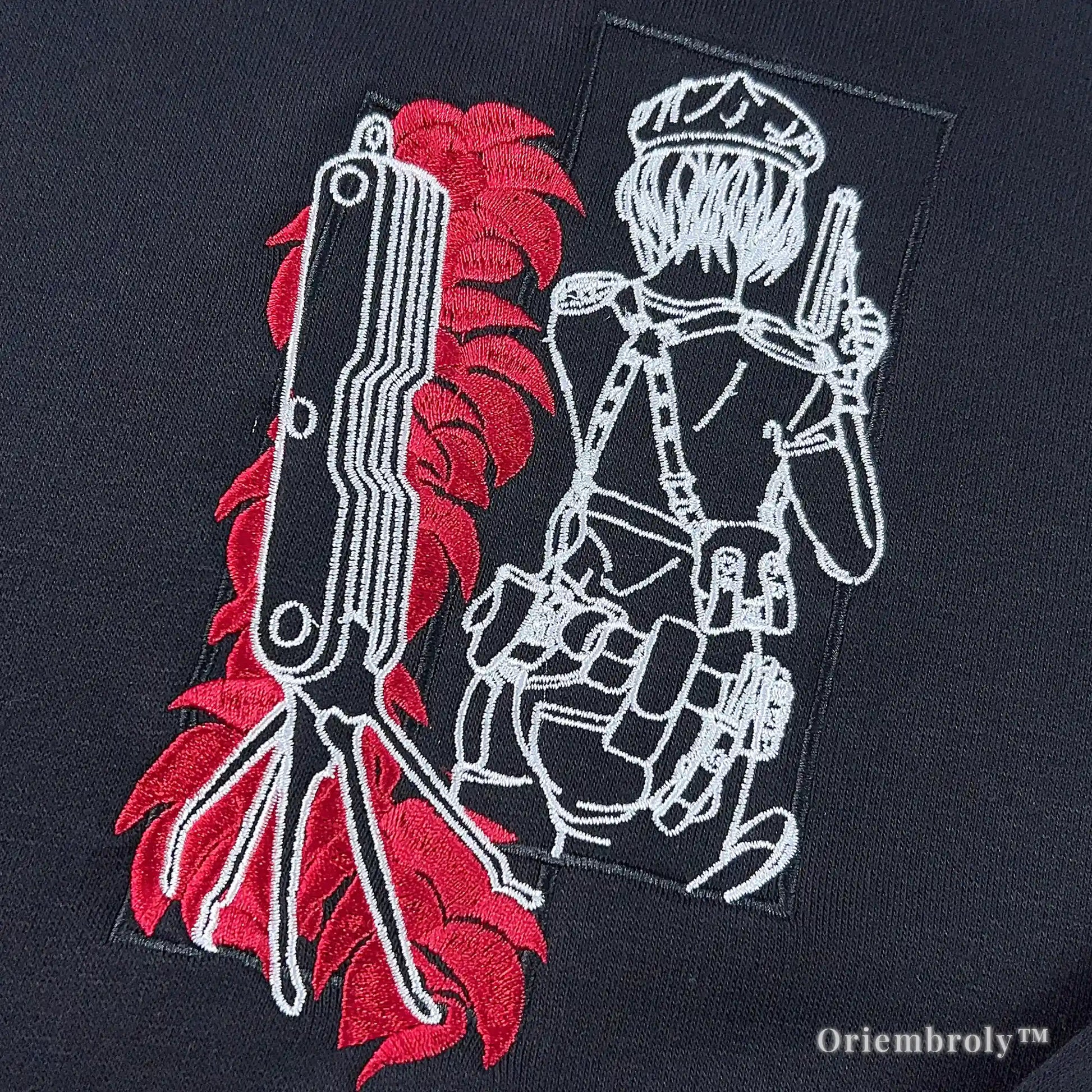 Resident Evil 4 Leon Kennedy embroidery close up crewneck