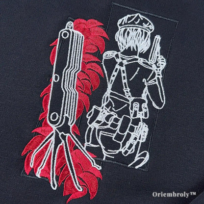 Resident Evil 4 Leon Kennedy embroidery close up crewneck