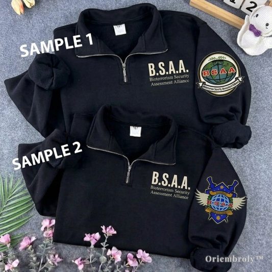 Resident Evil BSAA embroidered quarter zip sweatshirt