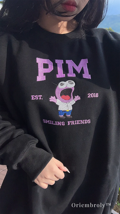 retro badge style embroidered cartoon design