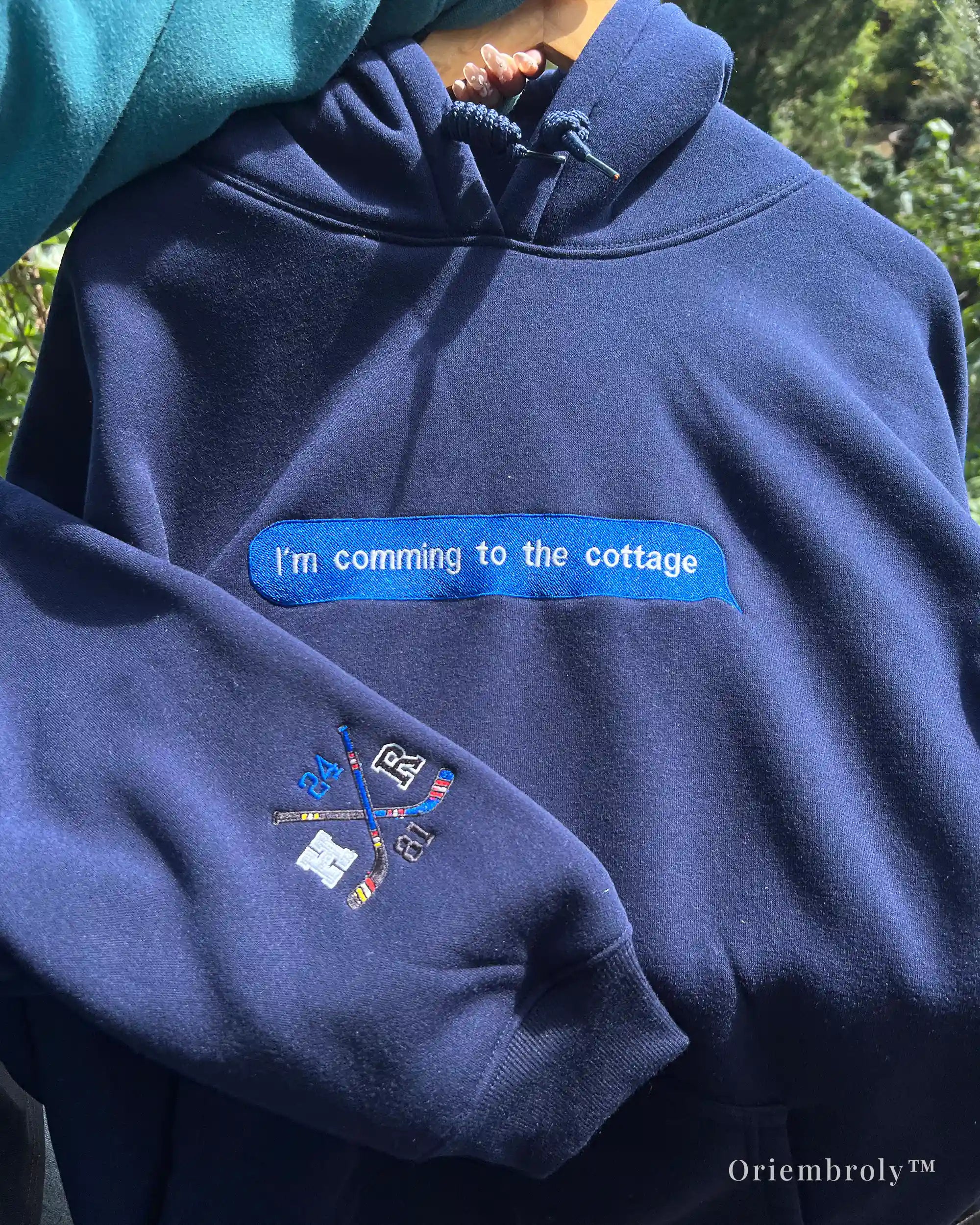 Cozy embroidered hoodie inspired by hockey romance novels