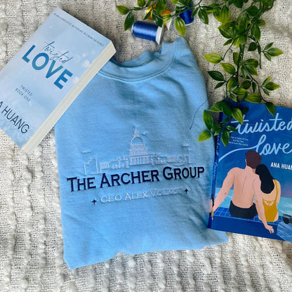 Archer Group skyline embroidery with premium textured stitching