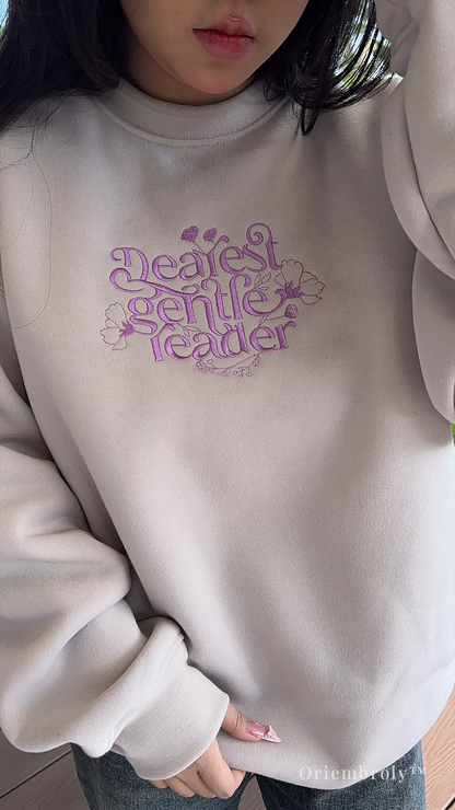 cozy embroidered sweatshirt for romance readers