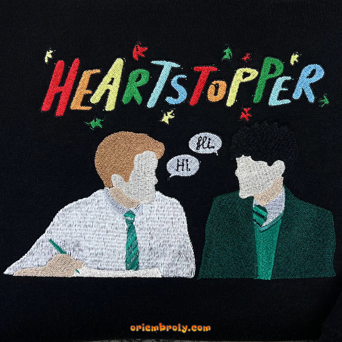 Soft boy love embroidery on unisex sweatshirt