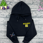 Rozanov 81 embroidered hockey hoodie with yellow lettering