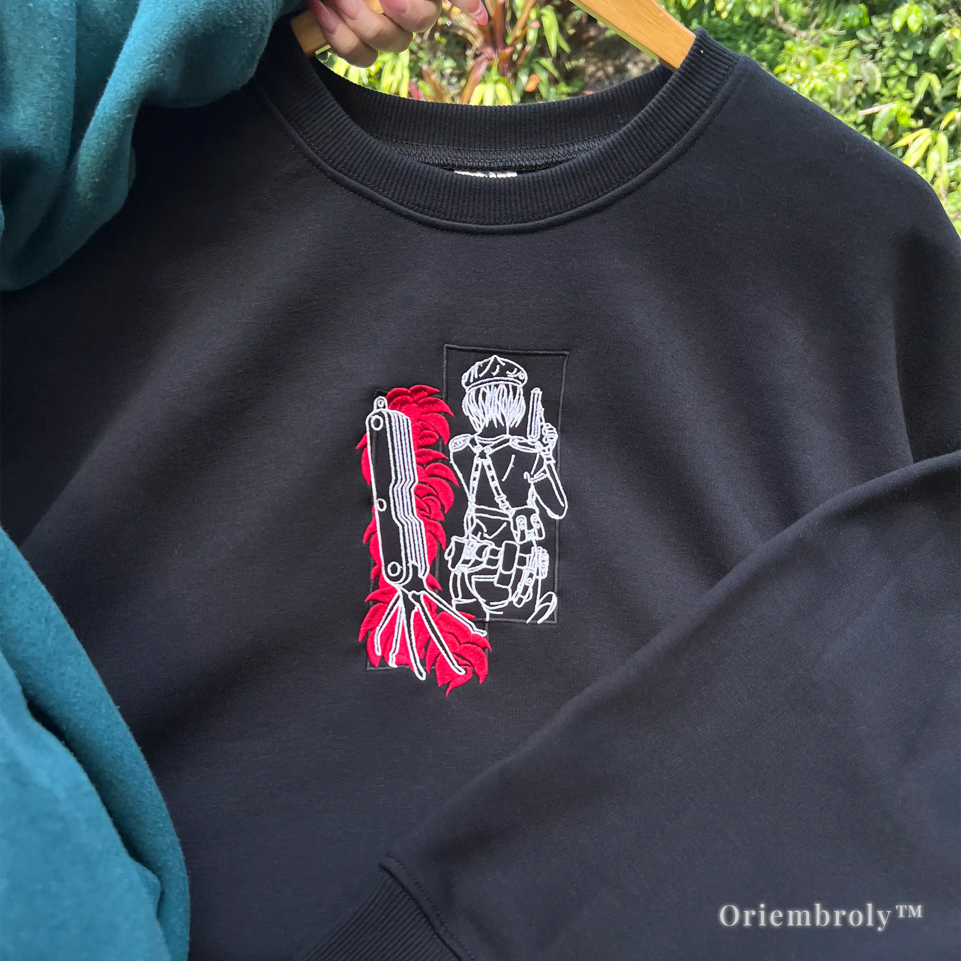 RPD police horror game embroidered sweatshirt black crewneck