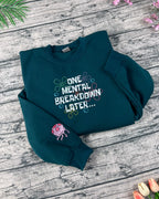 Sad girl aesthetic hoodie – “One Mental Breakdown Later” embroidery