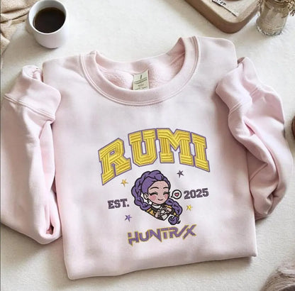 Embroidered KPOP Band Huntrix Sweatshirt, Derpy Tiger Demon Hunters Tee, Huntrix Fan Shirt, Funny Band Girls, Gift For Her
