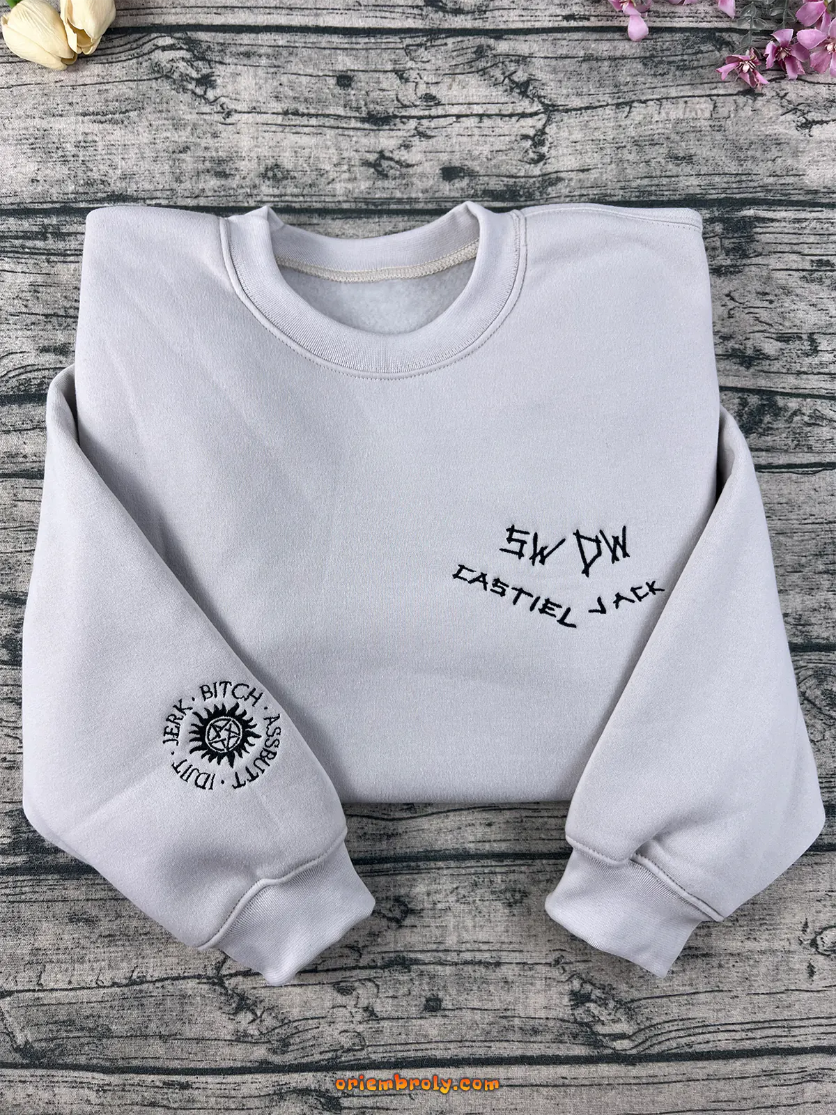 Supernatural Embroidered Sweatshirt – Dean, Sam, Castiel, Baby Car & Antipossession Symbol Hoodie – Fangirl Cosplay Jumper