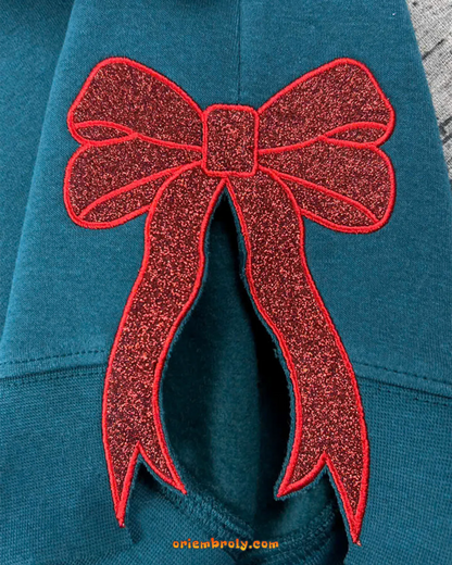 Christmas side bow design sweatshirt unisex