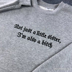 sarcastic quote sweatshirt gothic font embroidered design