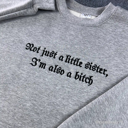 sarcastic quote sweatshirt gothic font embroidered design