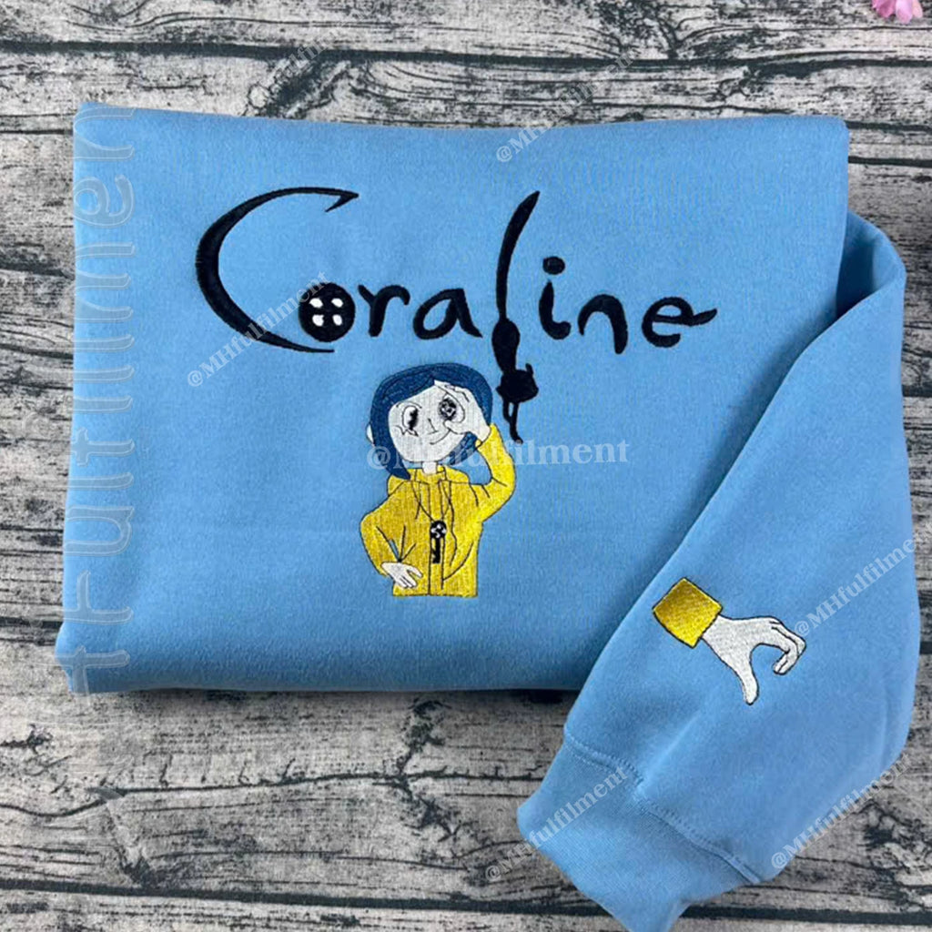 Coraline and Wybie matching hoodies for spooky season