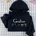Scary movie embroidered hoodie inspired by Coraline