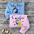 Scary Doll embroidered matching sweatshirt for couples – Halloween Coraline inspired shirt