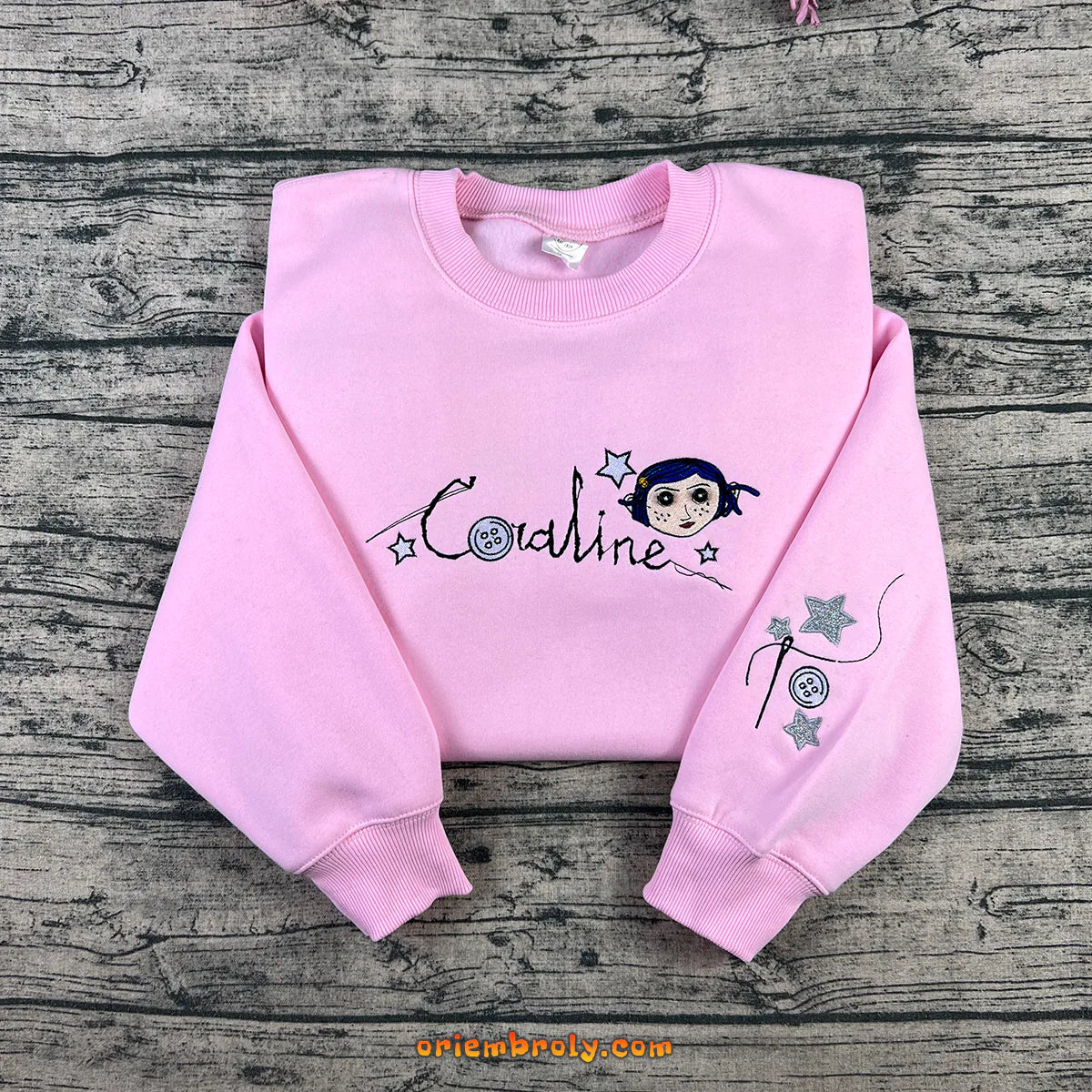 Scary doll embroidered sweatshirt with spooky details